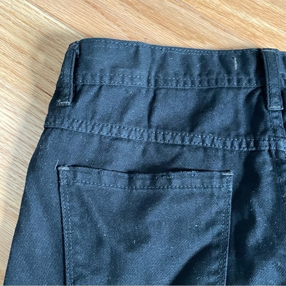 Free People Black Distressed Cut Off Cotton Denim Button Fly Shorts EUC Size 28 - Picture 4 of 8